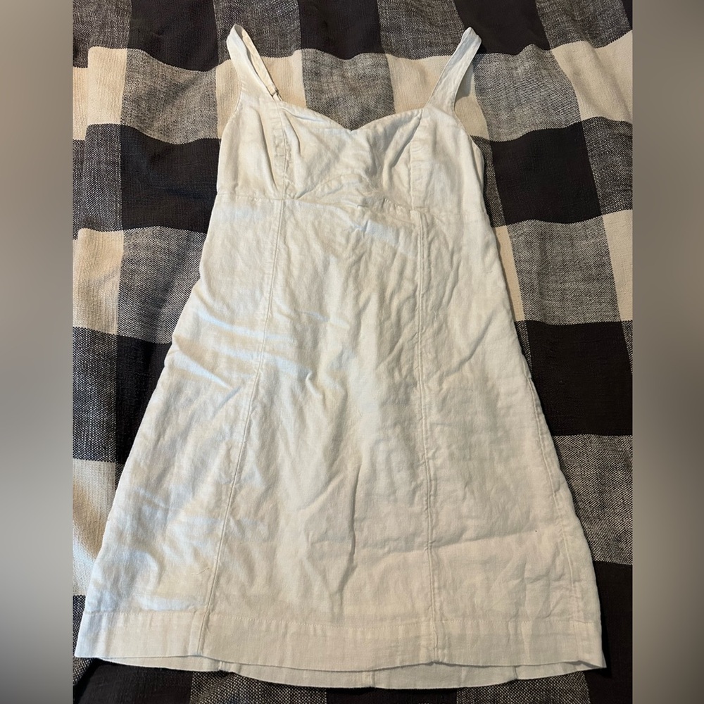 A&F linen blend white dress M-T